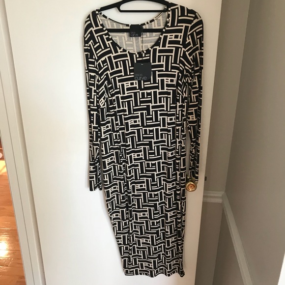 ASOS Curve Dresses & Skirts - ASOS Body conscious dress, black chevron pattern